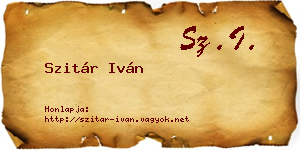 Szitár Iván névjegykártya